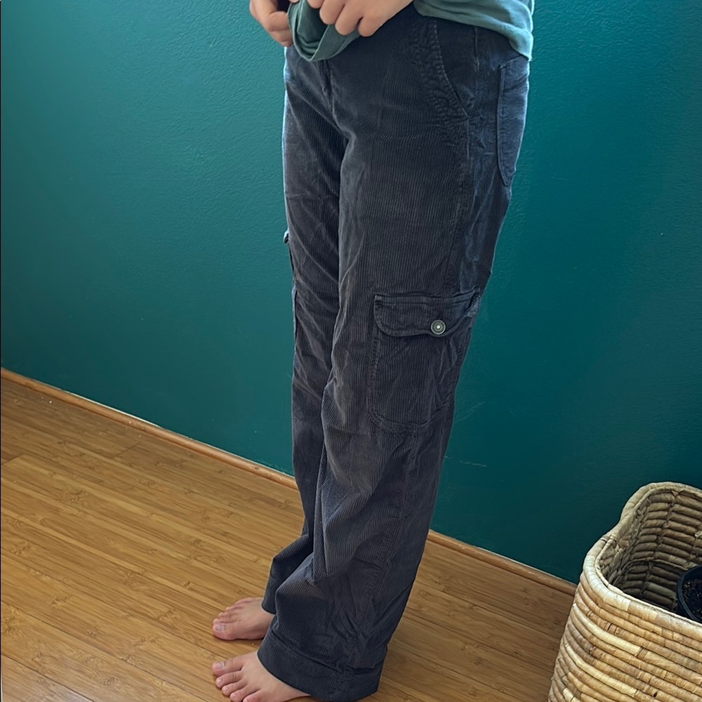 Women’s black corduroy cargo pants